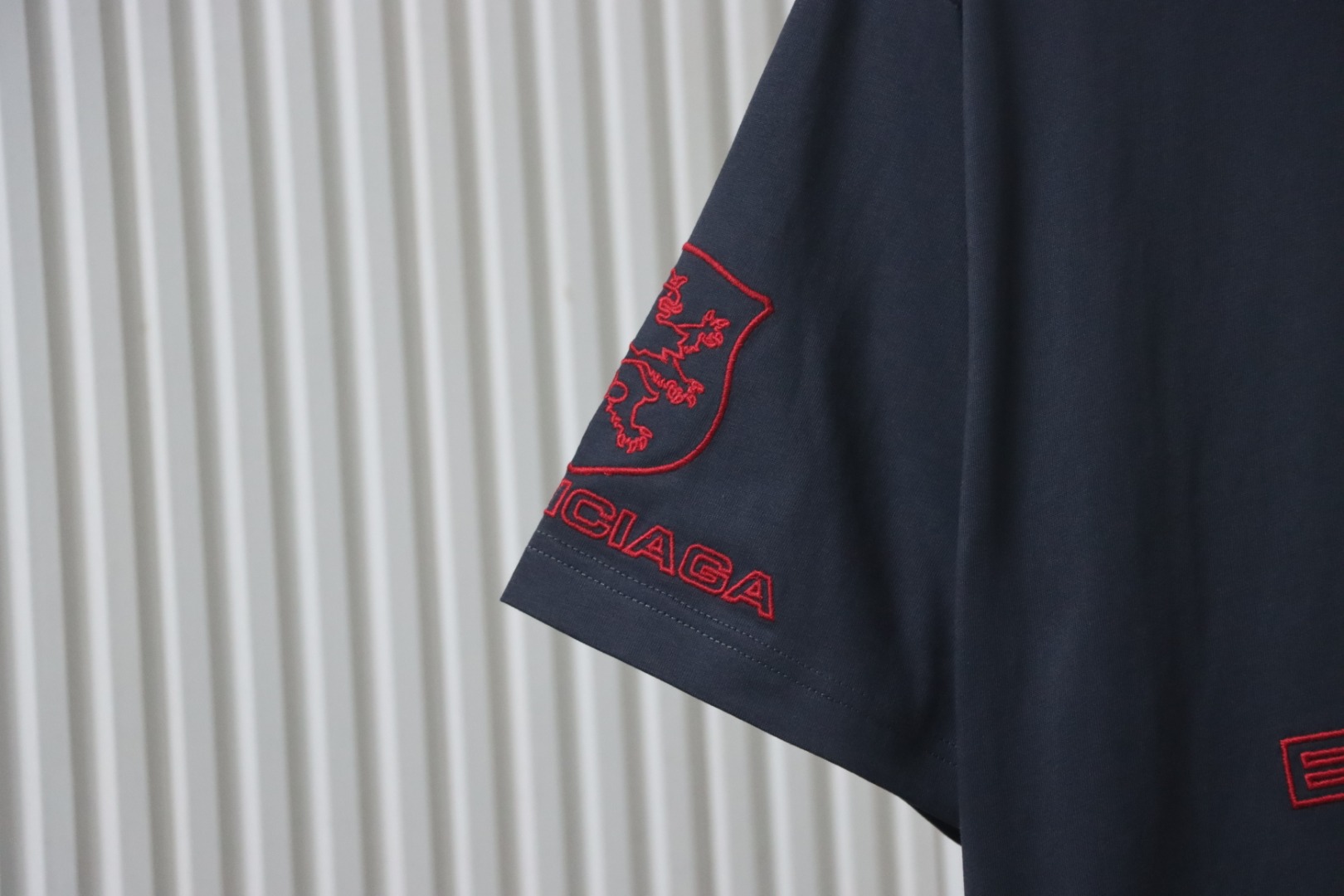 Balenciaga 25ss LION CLUB Embroidered Logo T-shirt Navy