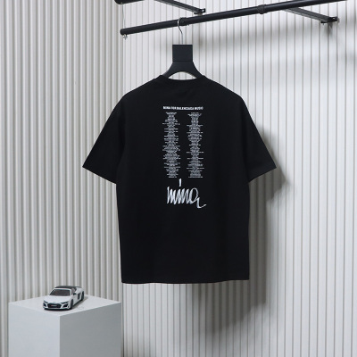 Balenciaga 25ss Mina Music Series Portrait and Album Print Outline T-Shirt Black 02