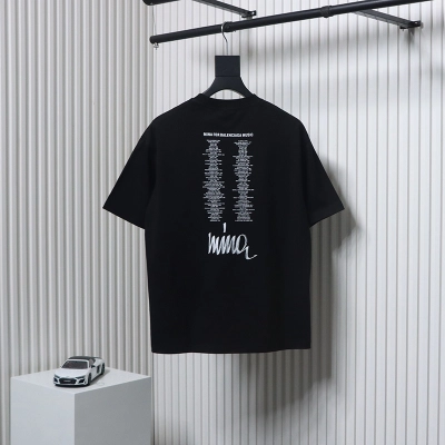 Balenciaga 25ss Mina Music Series Portrait and Album Print Outline T-Shirt Black 02