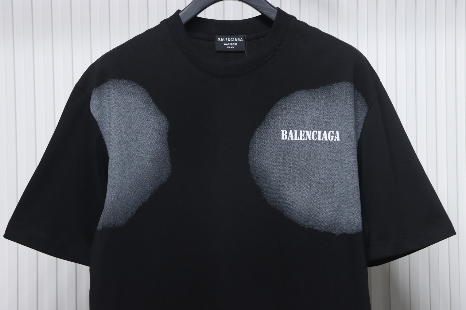Balenciaga 25ss Mottled Multi-line Lettering On The Back T-shirt Black