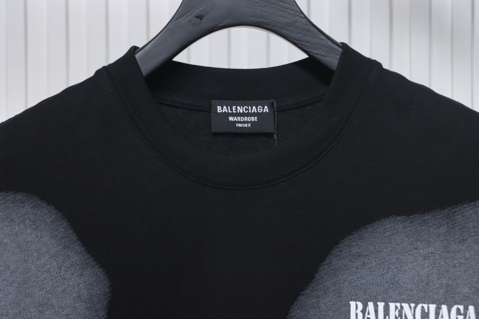 Balenciaga 25ss Mottled Multi-line Lettering On The Back T-shirt Black