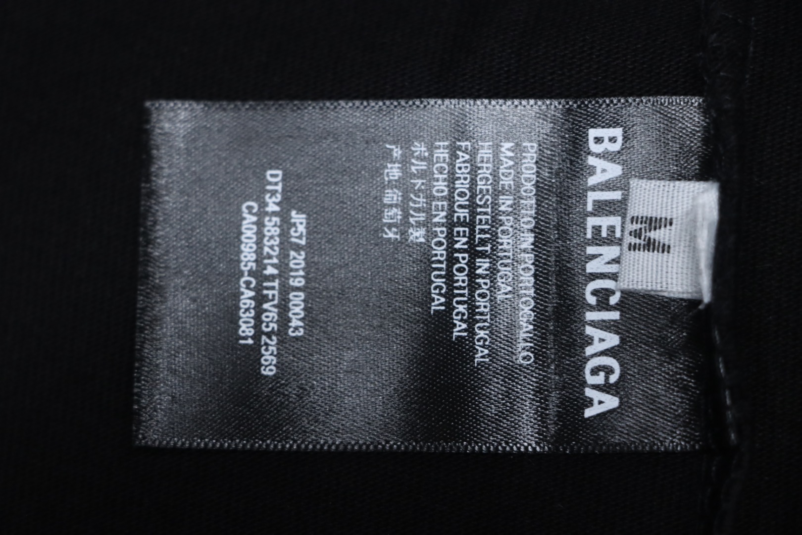 Balenciaga 25ss Mottled Multi-line Lettering On The Back T-shirt Black