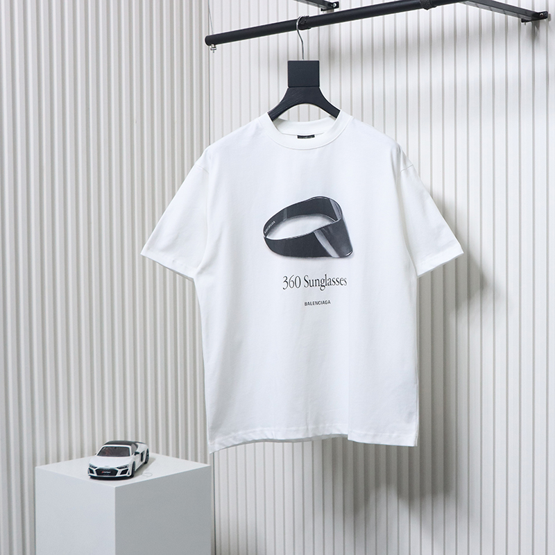 Balenciaga 25ss Printed Sunglasses T-Shirt White