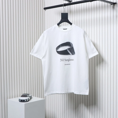 Balenciaga 25ss Printed Sunglasses T-Shirt White 01