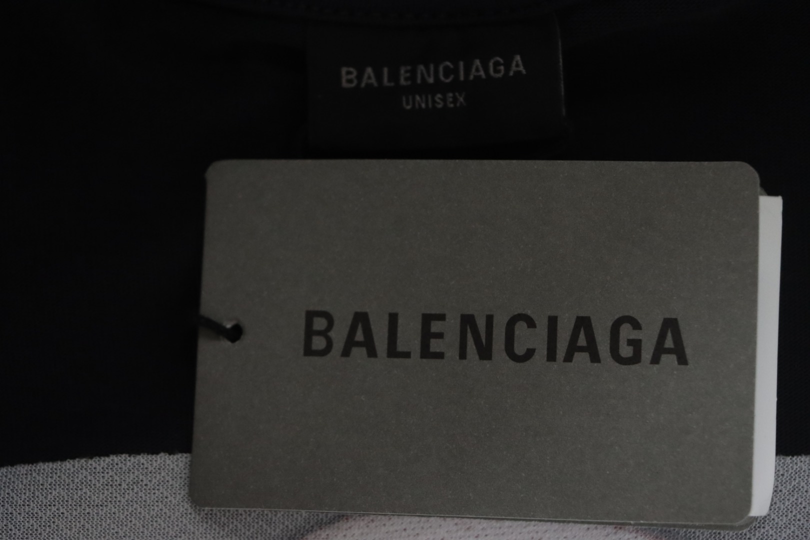 Balenciaga 25ss Red Tape Print T-shirt Dark Grey
