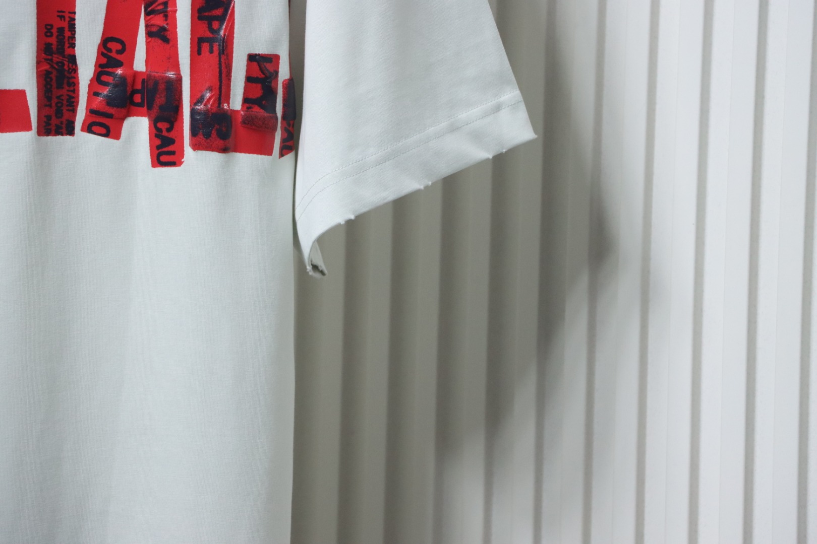 Balenciaga 25ss Red Tape Print T-shirt White