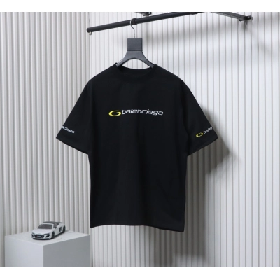 Balenciaga 25ss TRACKSUIT LOGO Oversized Embroidered T-shirt Black 01