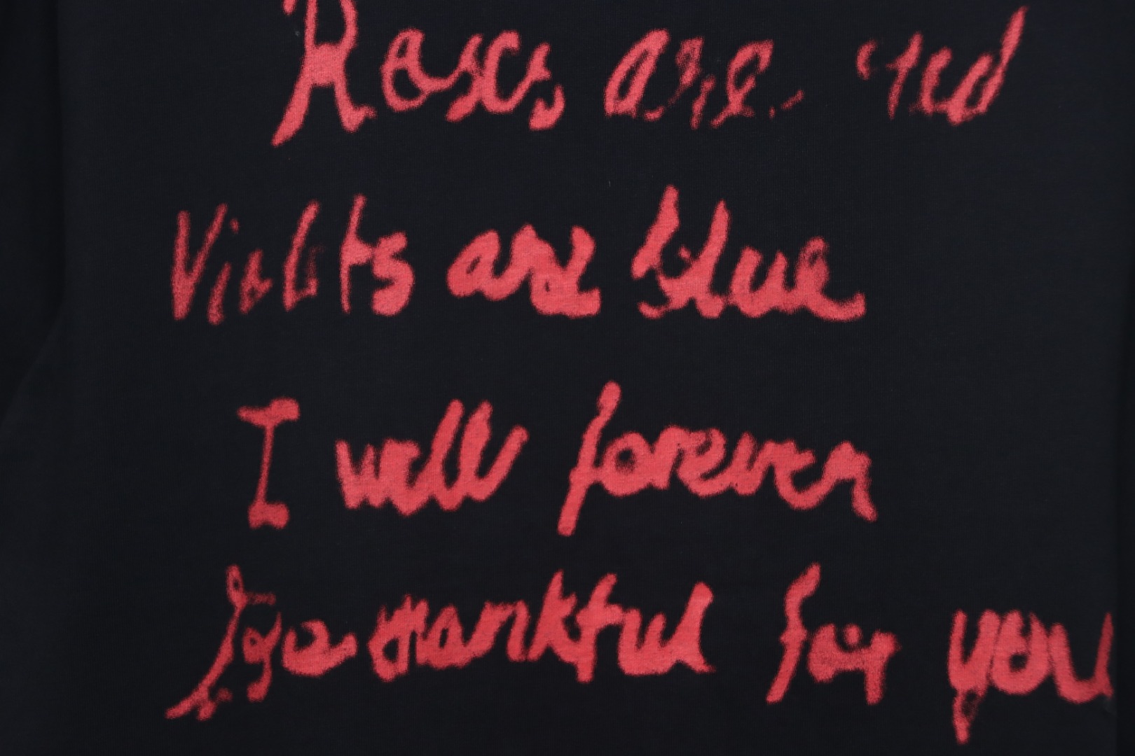 Balenciaga 25ss Valentine's Day Limited Edition Heart Slogan Ripped T-shirt Black