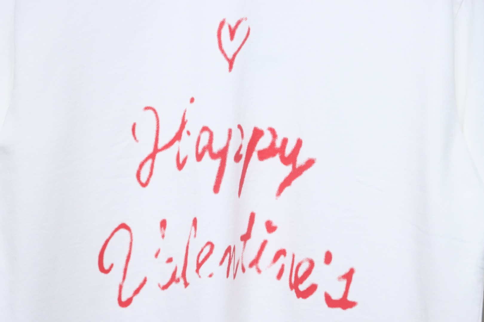 Balenciaga 25ss Valentine's Day Limited Edition Heart Slogan Ripped T-shirt White