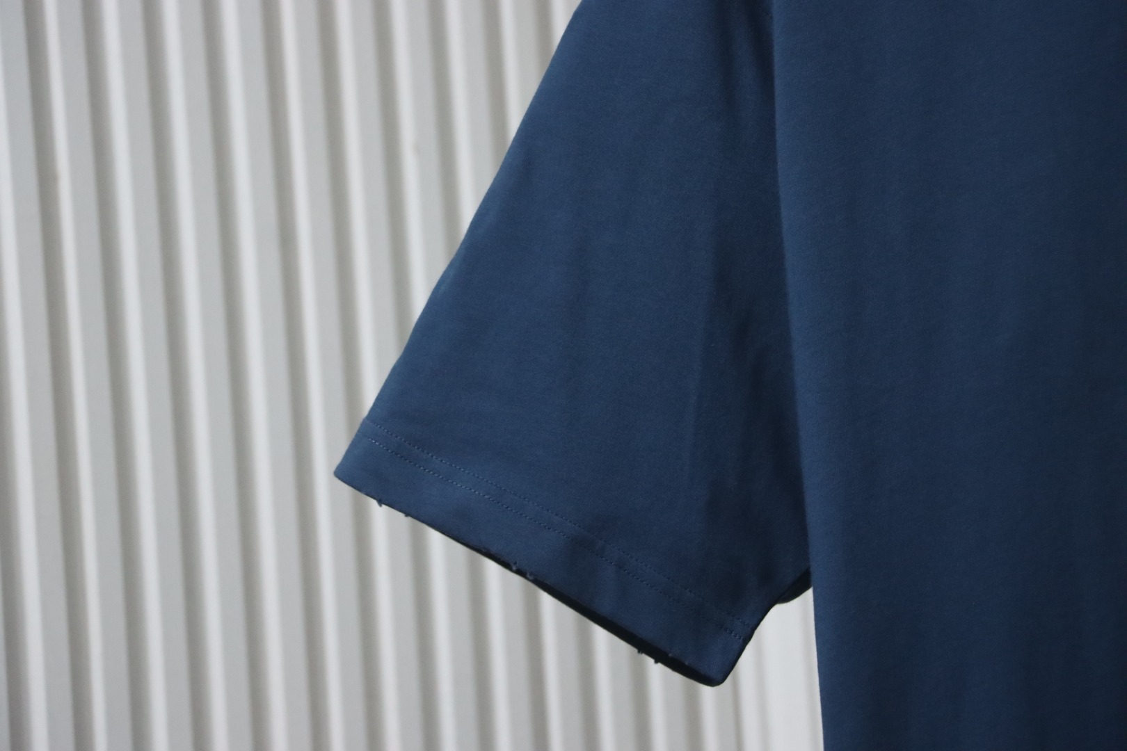 Balenciaga 25ss Wheat Ear Double B Embroidery Washed T-shirt Blue