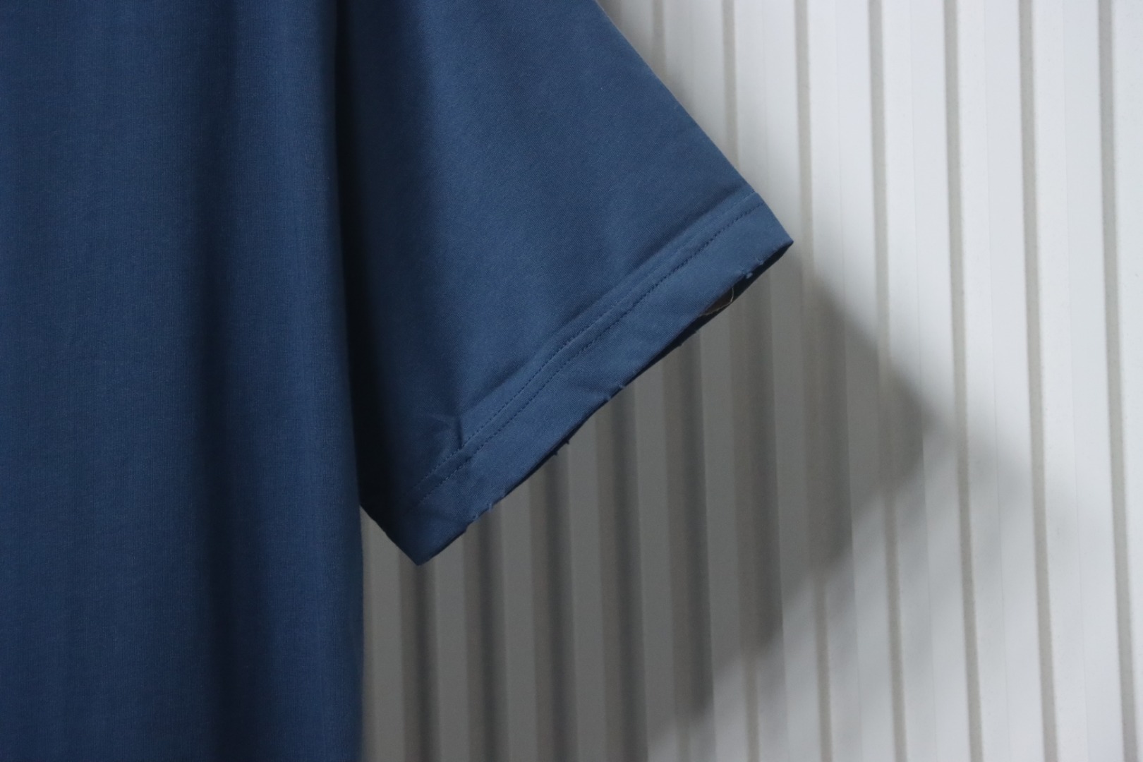 Balenciaga 25ss Wheat Ear Double B Embroidery Washed T-shirt Blue