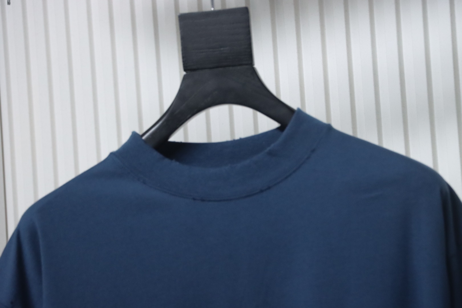 Balenciaga 25ss Wheat Ear Double B Embroidery Washed T-shirt Blue