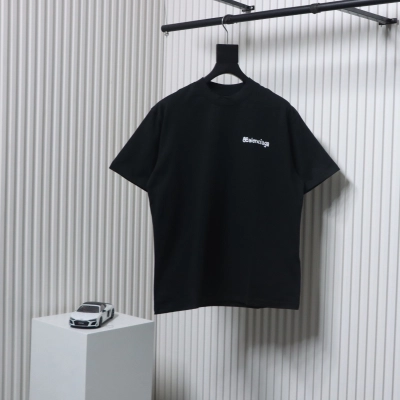 Balenciaga BLCG 24SS Graffiti Small Letters Print T-Shirt Black 01