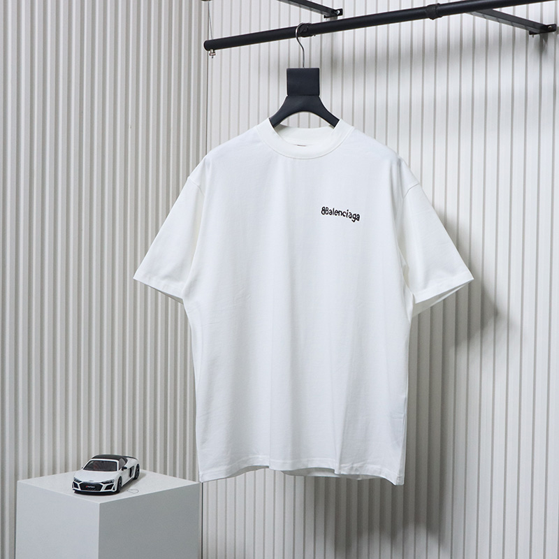 Balenciaga BLCG 24SS Graffiti Small Letters Print T-Shirt White