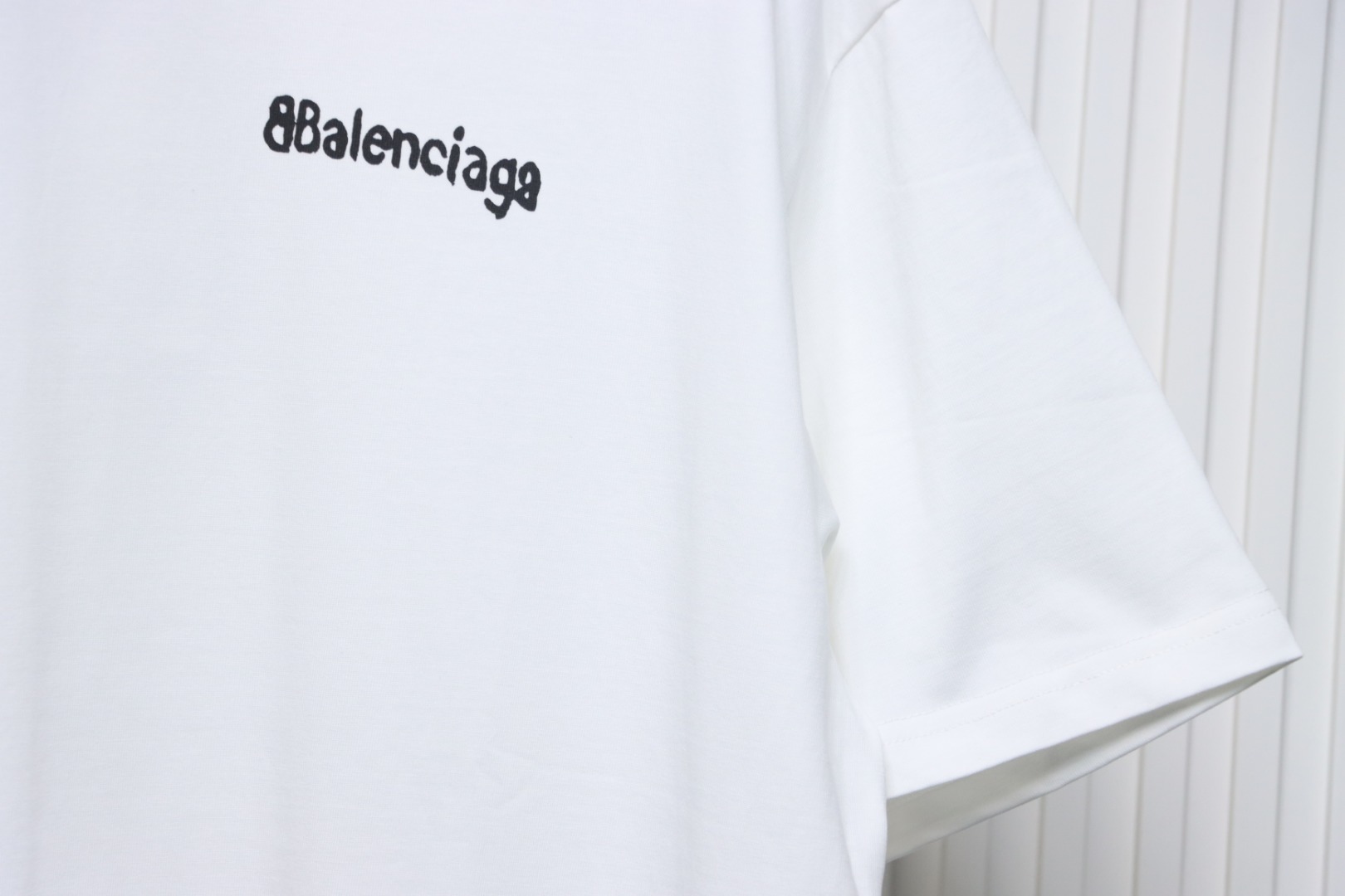 Balenciaga BLCG 24SS Graffiti Small Letters Print T-Shirt White