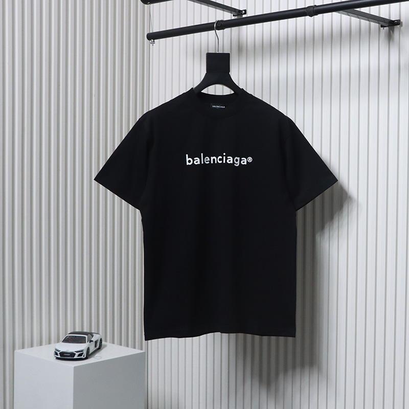 Balenciaga BLCG 24ss Small R Logo Print T-Shirt Black