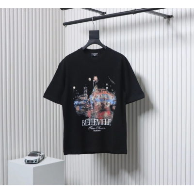 Balenciaga BLCG Night Scene Print T-shirt Black 01
