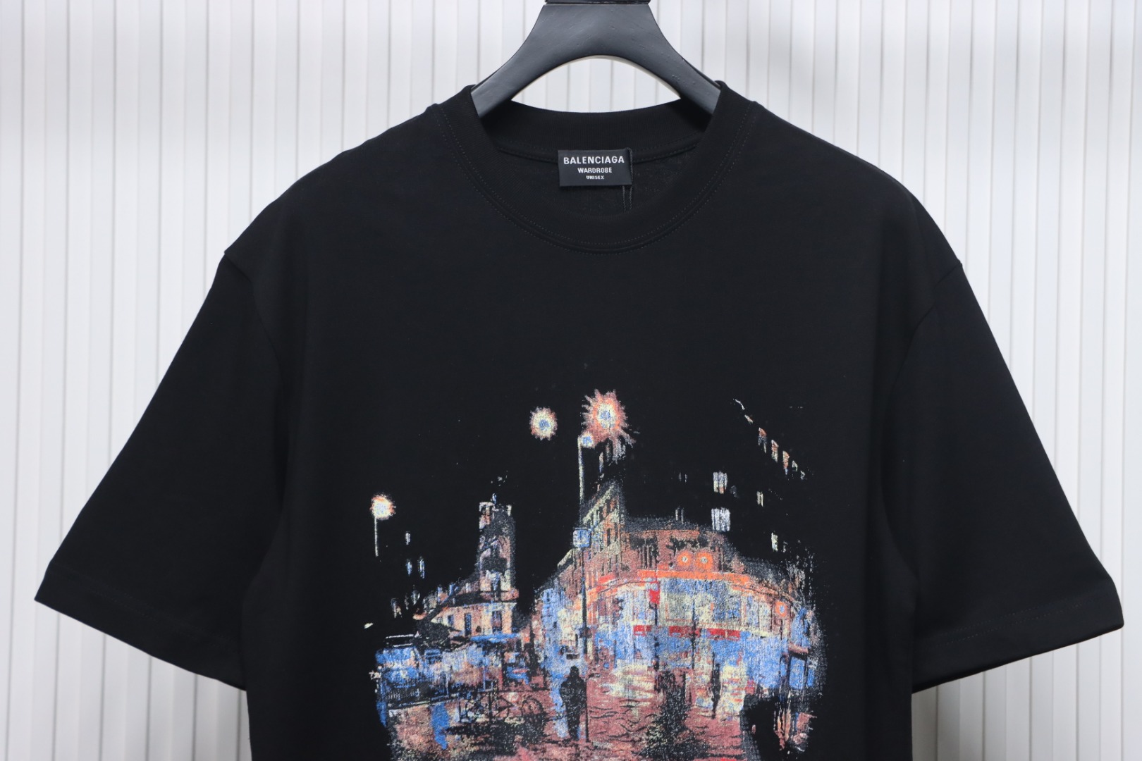 Balenciaga BLCG Night Scene Print T-shirt Black