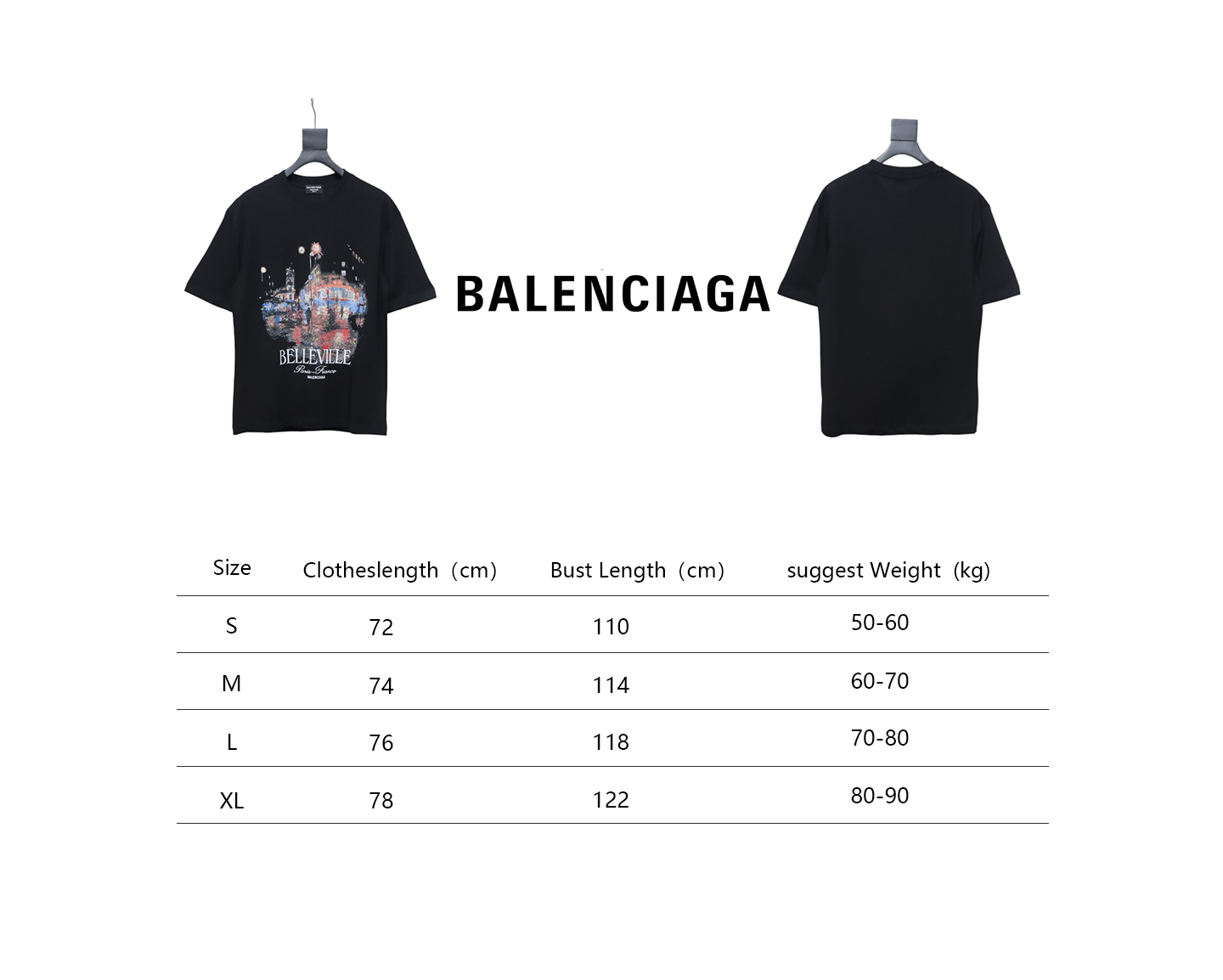 Balenciaga BLCG Night Scene Print T-shirt Black