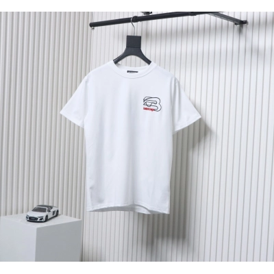 Balenciaga Cotton Embroidered T-shirt White 01