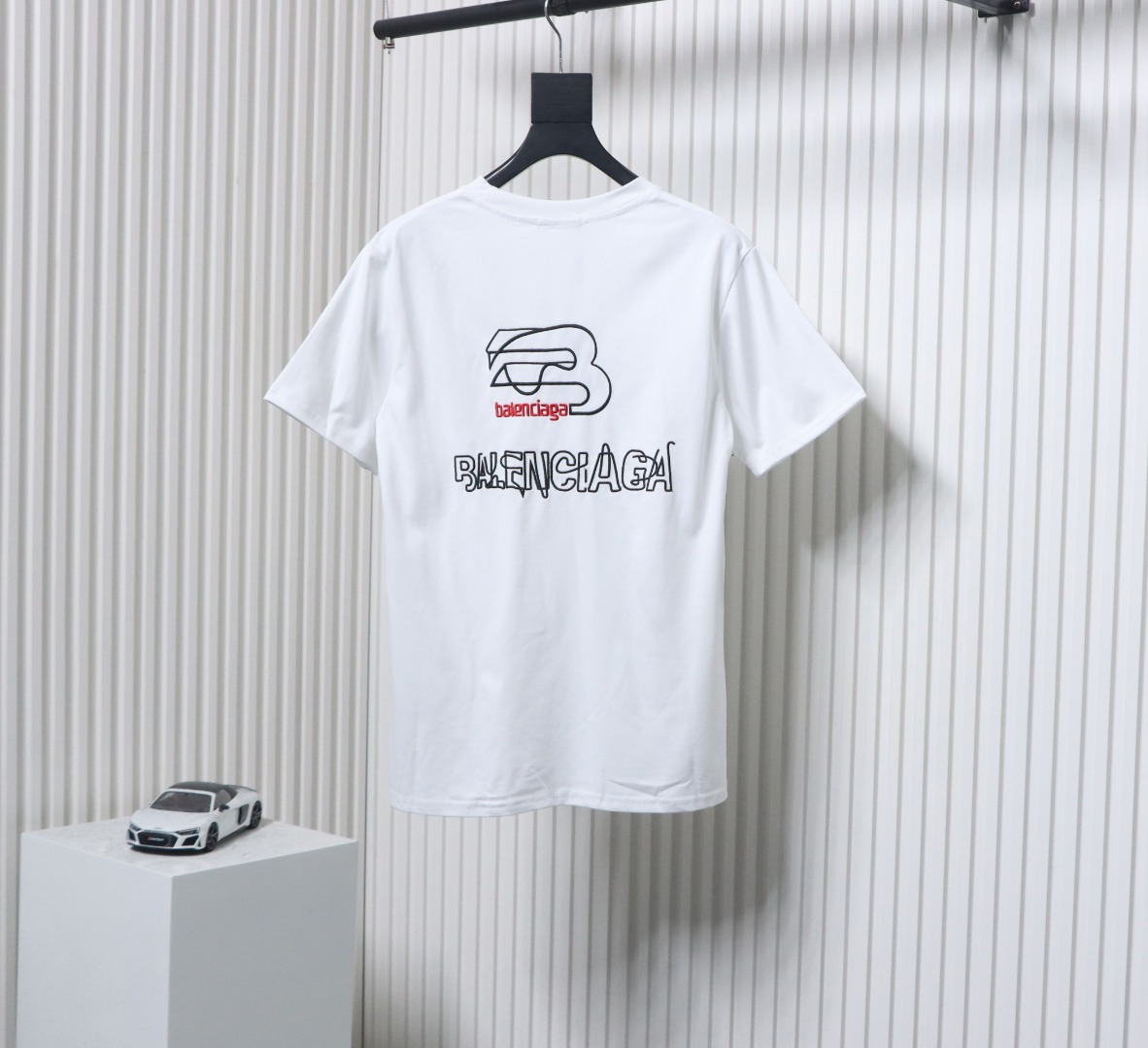 Balenciaga Cotton Embroidered T-shirt White
