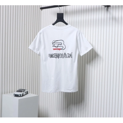 Balenciaga Cotton Embroidered T-shirt White 02