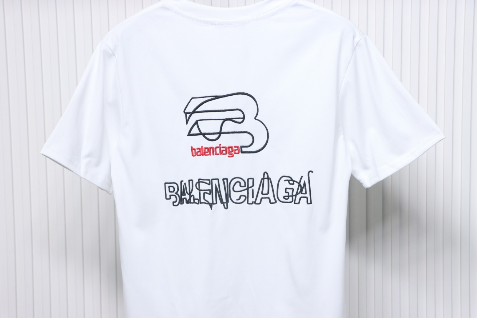 Balenciaga Cotton Embroidered T-shirt White