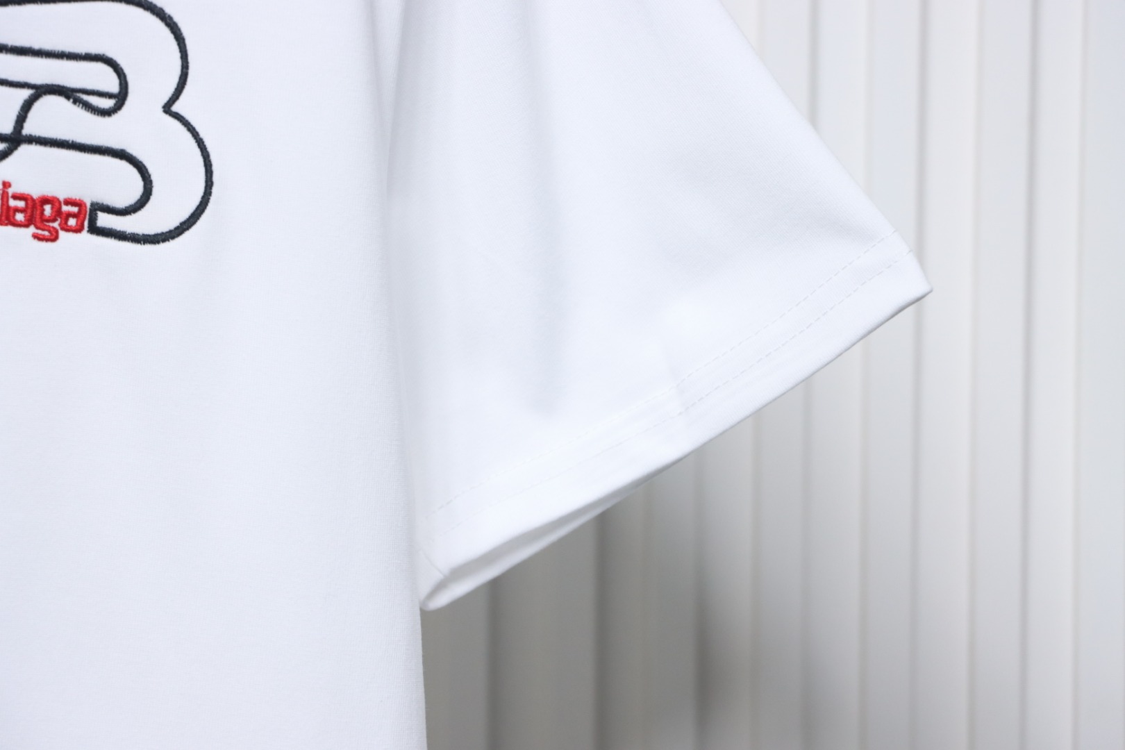 Balenciaga Cotton Embroidered T-shirt White