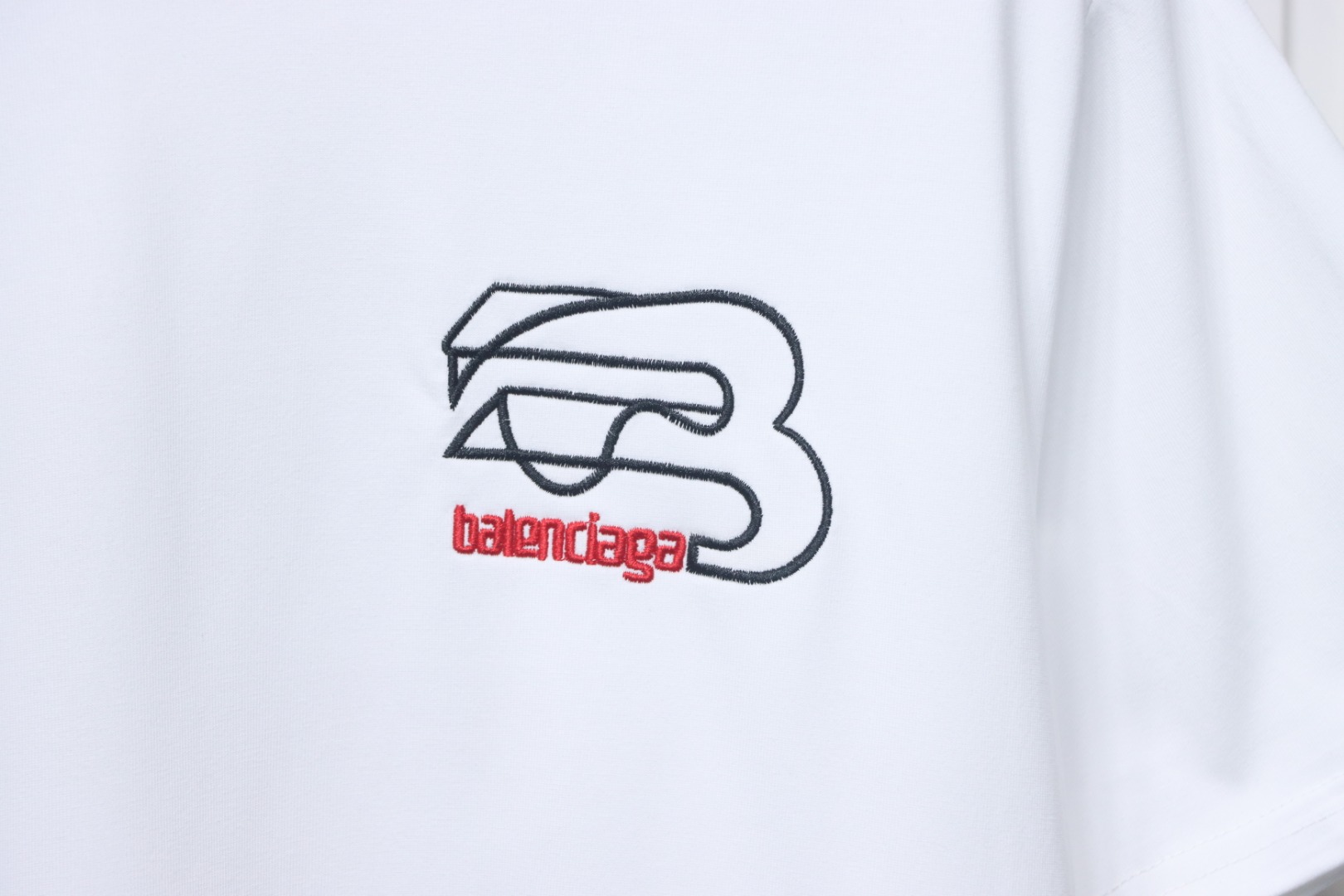 Balenciaga Cotton Embroidered T-shirt White