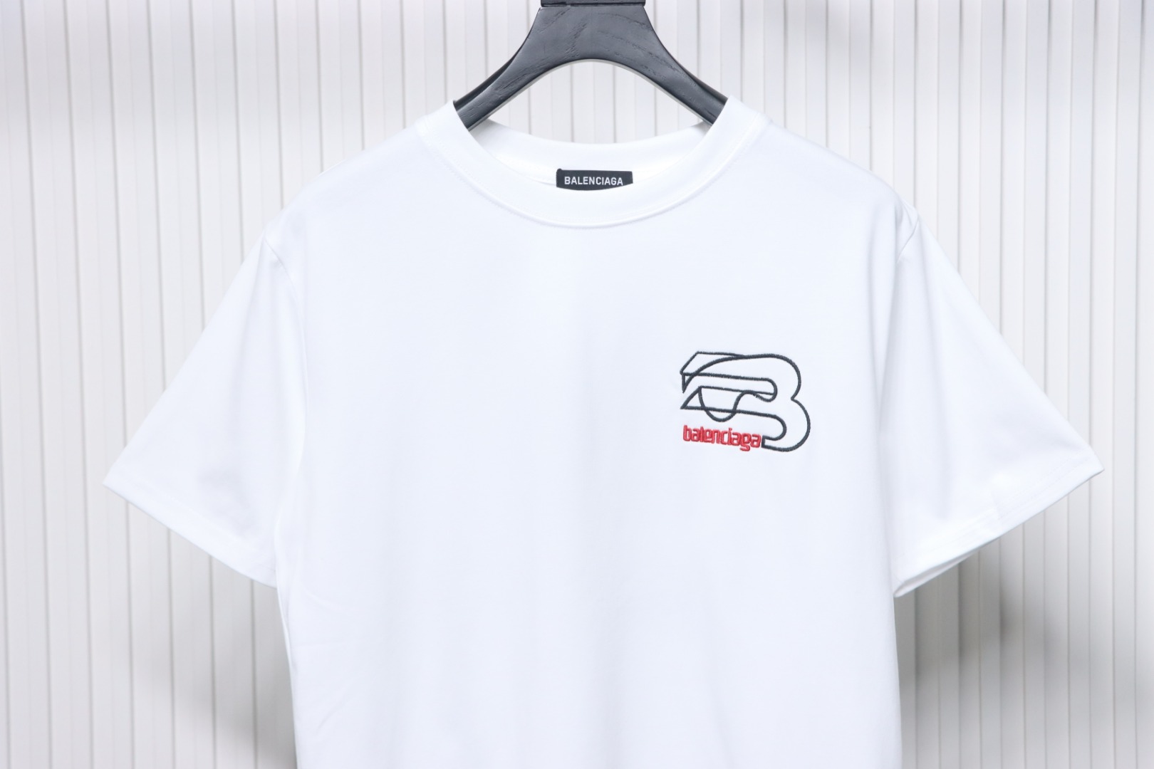 Balenciaga Cotton Embroidered T-shirt White