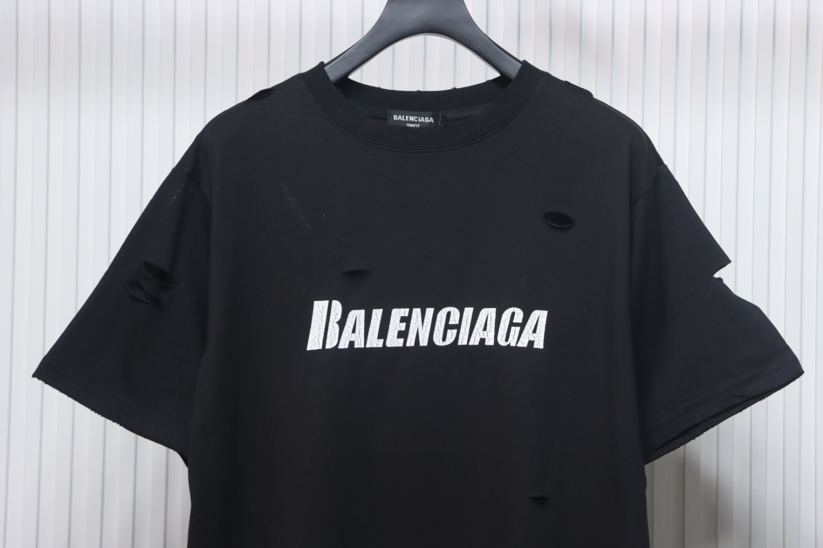 Balenciaga Distressed T-Shirt Black