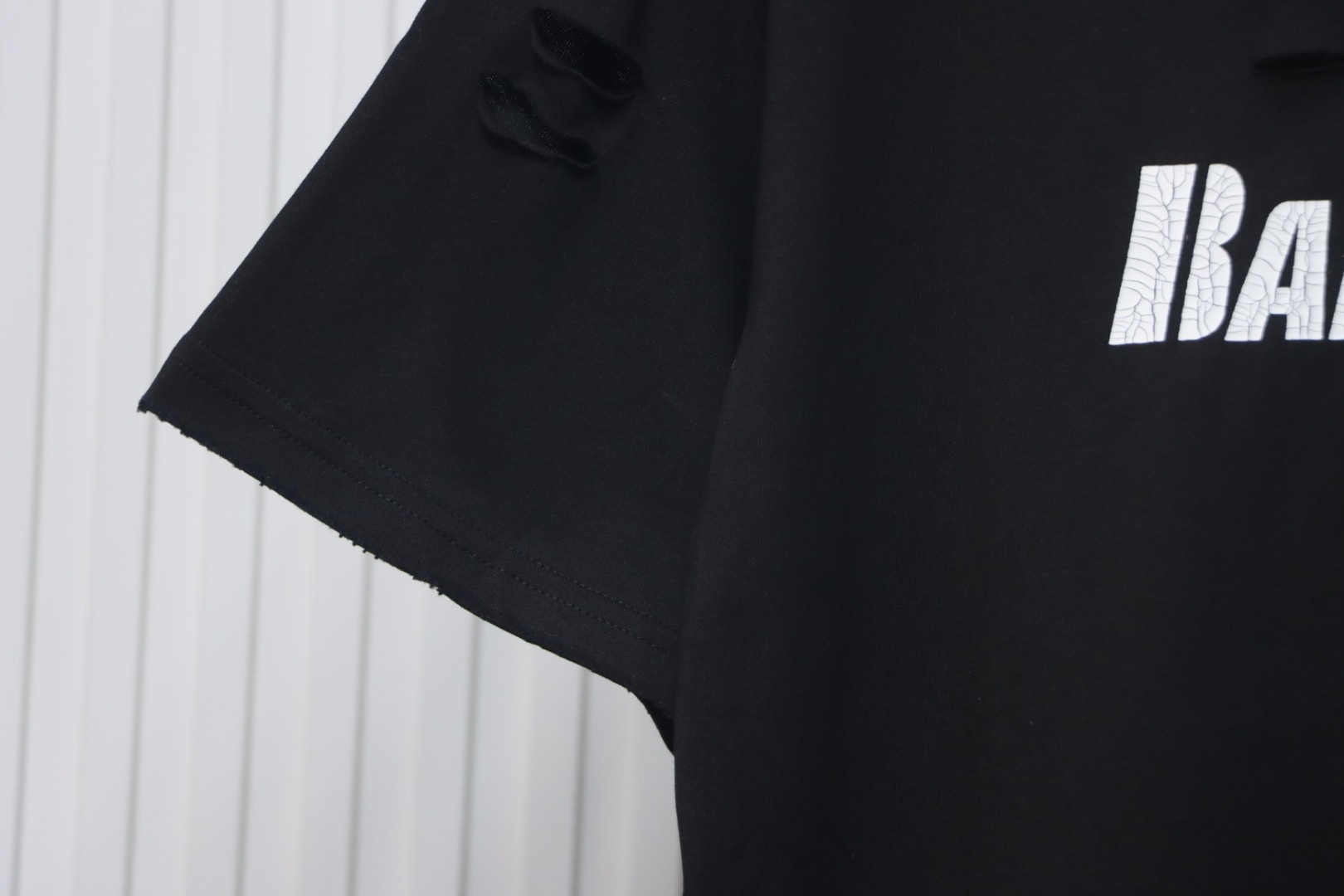 Balenciaga Distressed T-Shirt Black