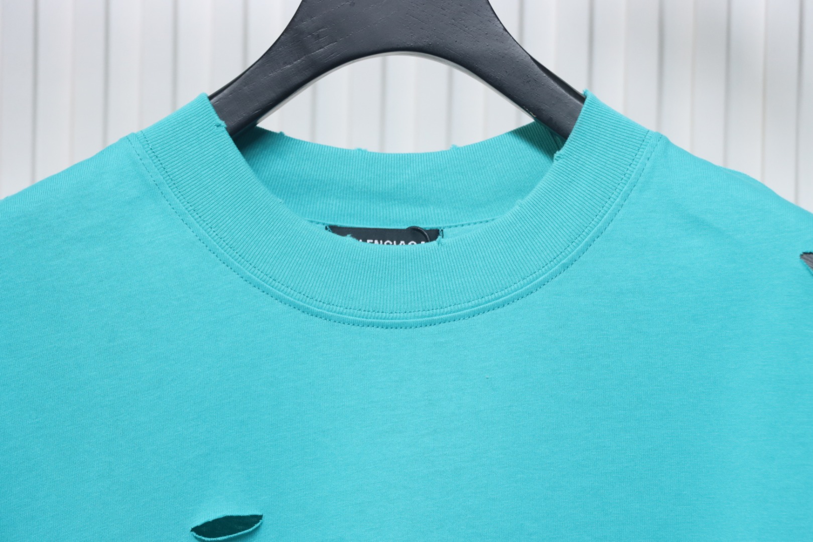 Balenciaga Distressed T-Shirt Blue