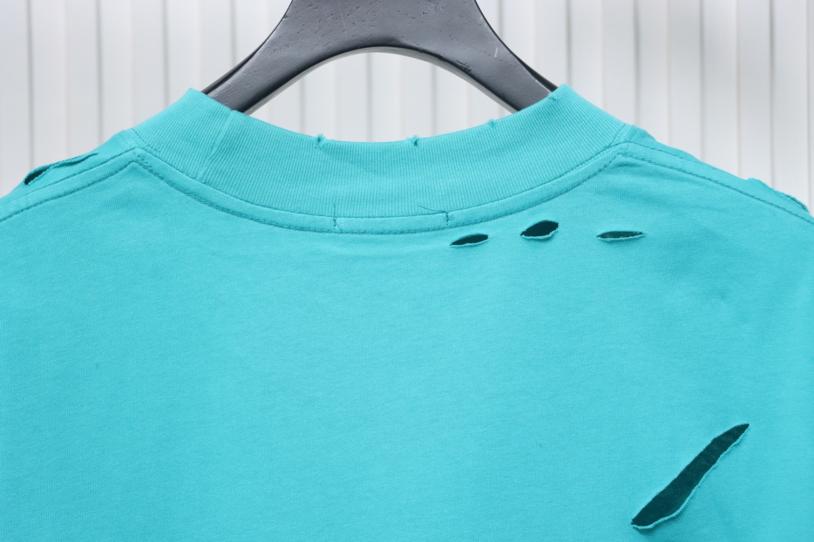 Balenciaga Distressed T-Shirt Blue