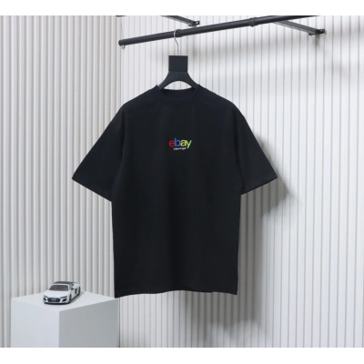 Balenciaga eBay Brushed Embroidery T-shirt Black 01