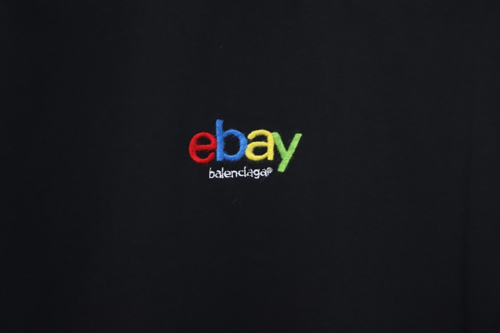 Balenciaga eBay Brushed Embroidery T-shirt Black