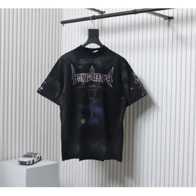 Balenciaga Eiffel Tower Reflection Moonlight Night T-shirt Black 01