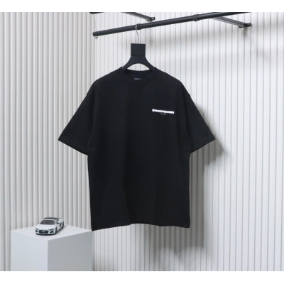 Balenciaga front and back seal letter T-shirt Black 01