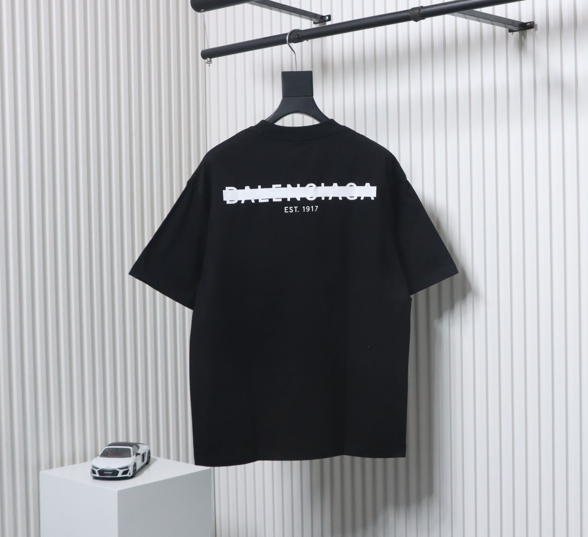 Balenciaga front and back seal letter T-shirt Black