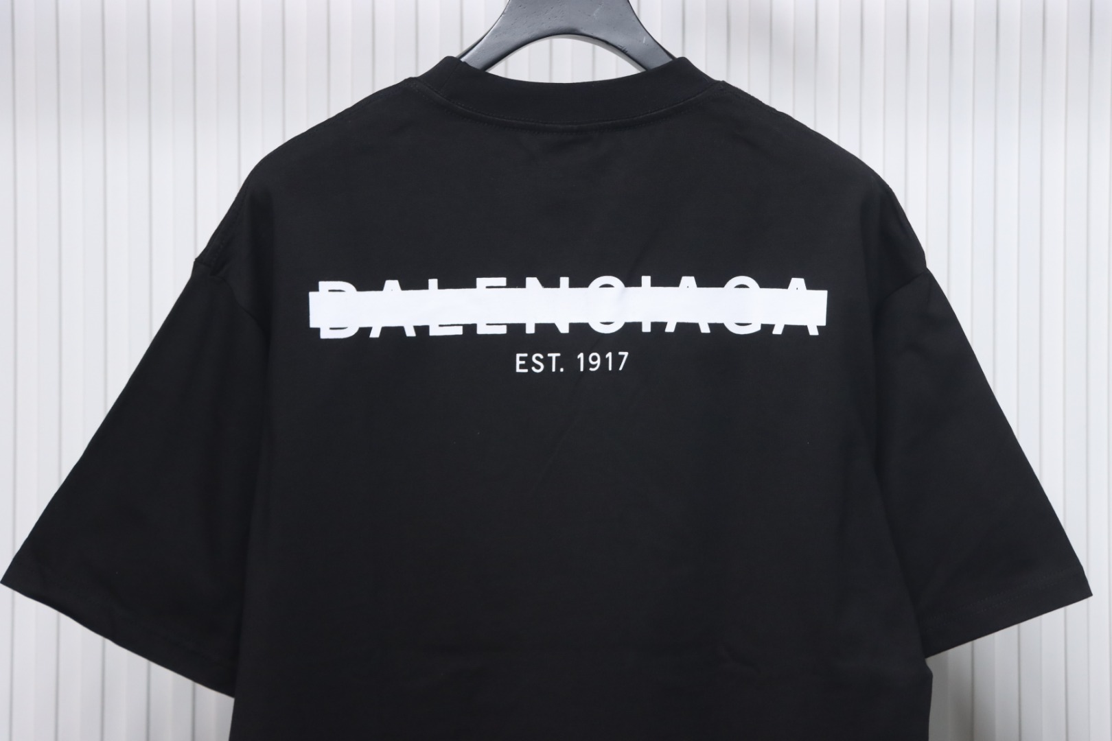 Balenciaga front and back seal letter T-shirt Black