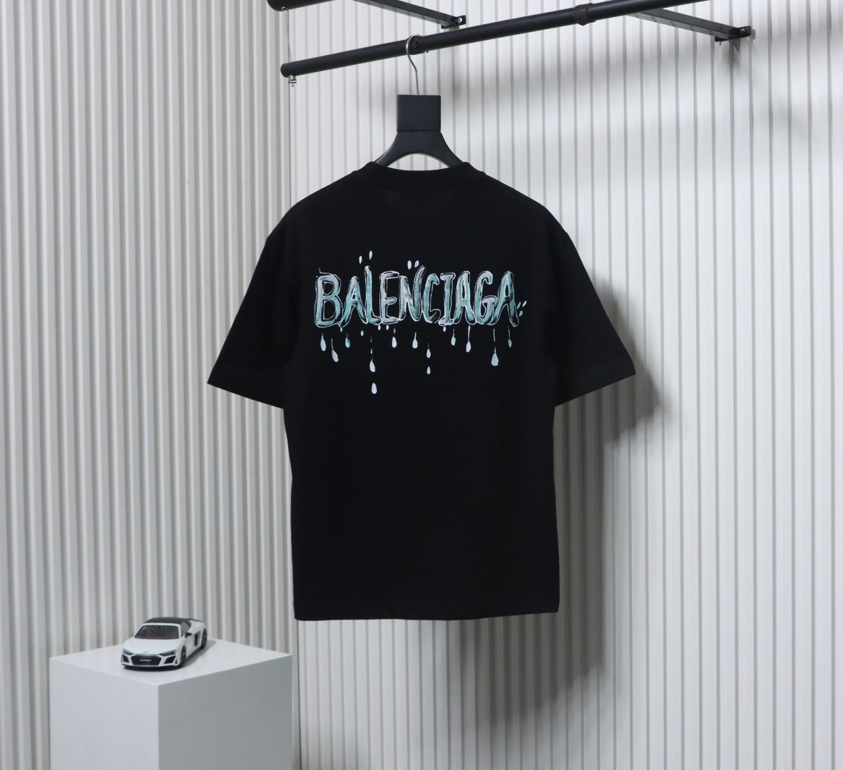 Balenciaga Hand-painted Letter Print T-shirt Black