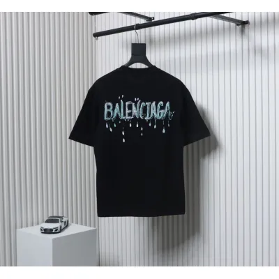 Balenciaga Hand-painted Letter Print T-shirt Black 02