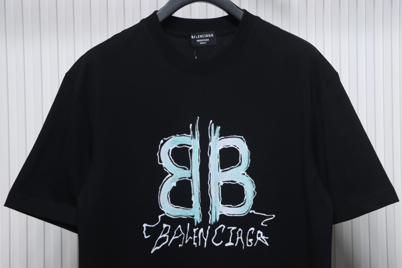 Balenciaga Hand-painted Letter Print T-shirt Black