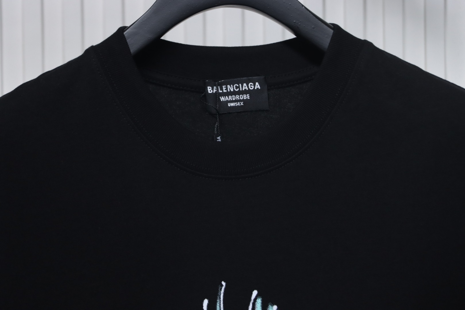 Balenciaga Hand-painted Letter Print T-shirt Black
