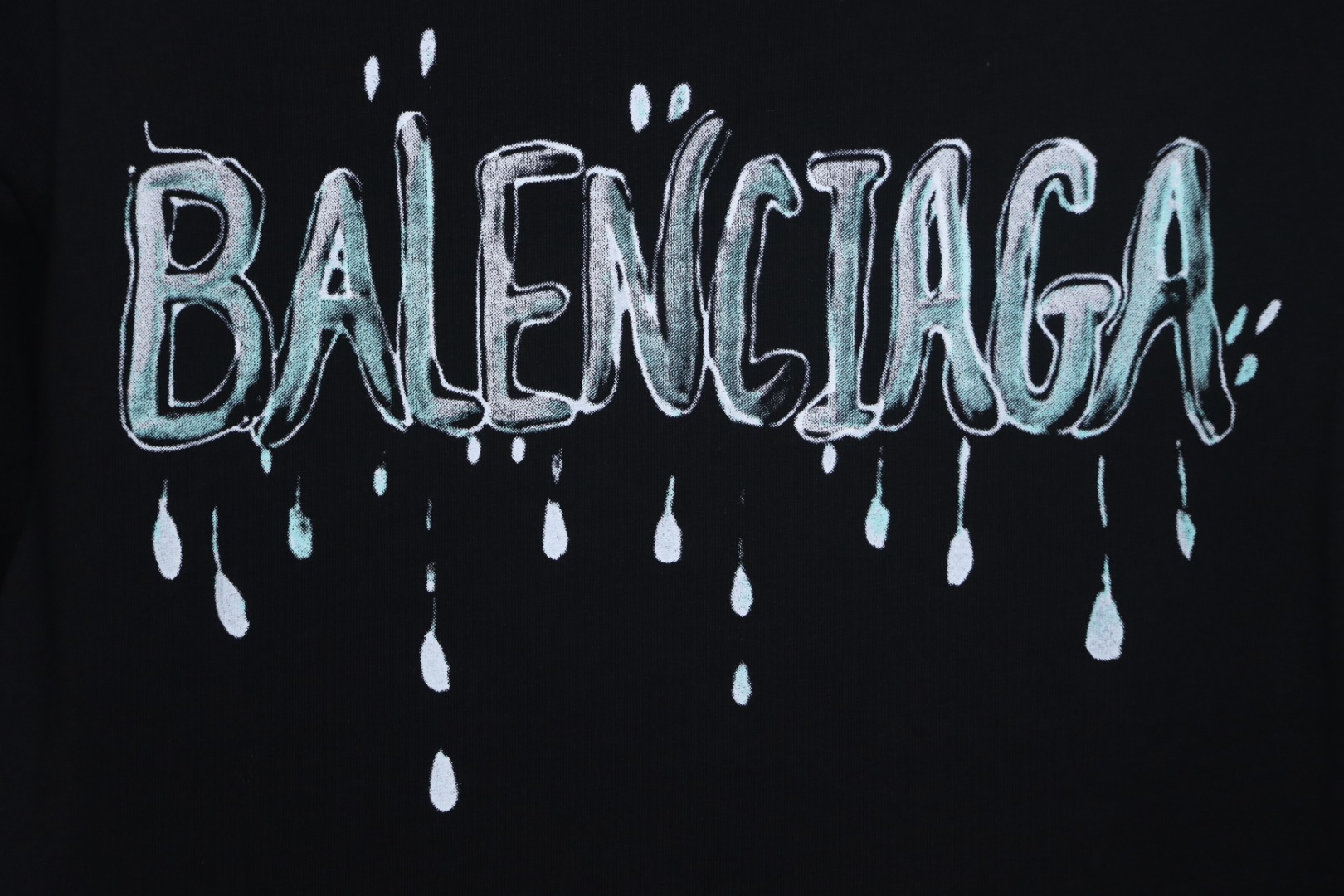 Balenciaga Hand-painted Letter Print T-shirt Black