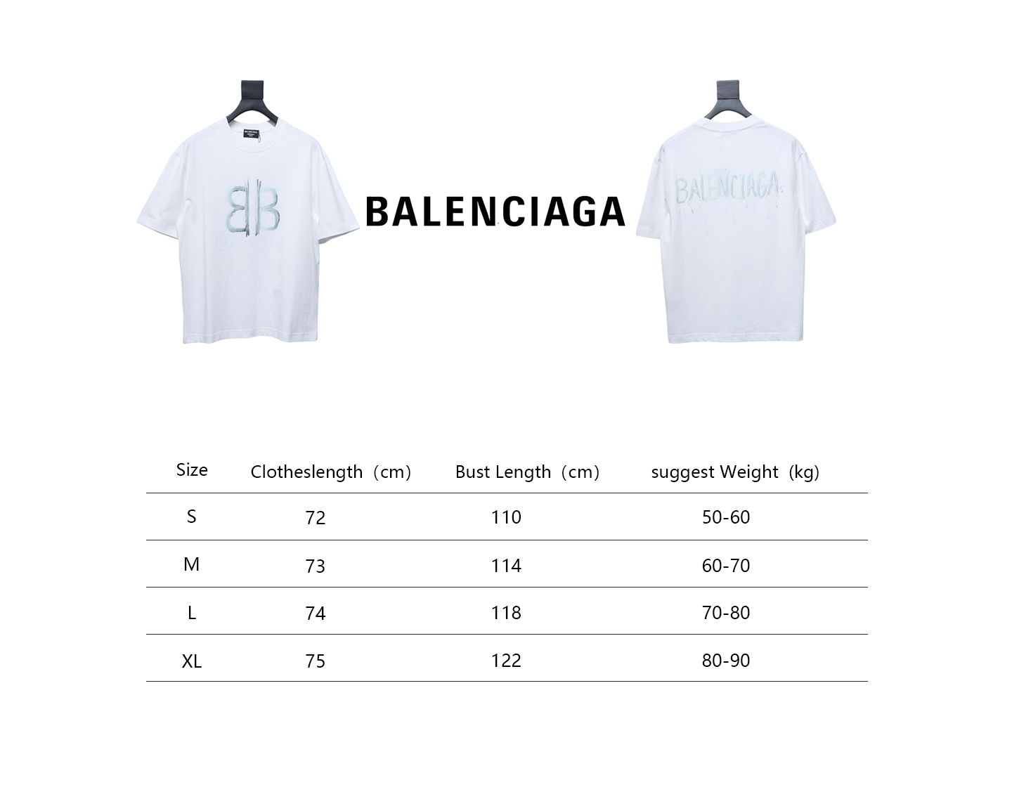 Balenciaga Hand-painted Letter Print T-shirt White
