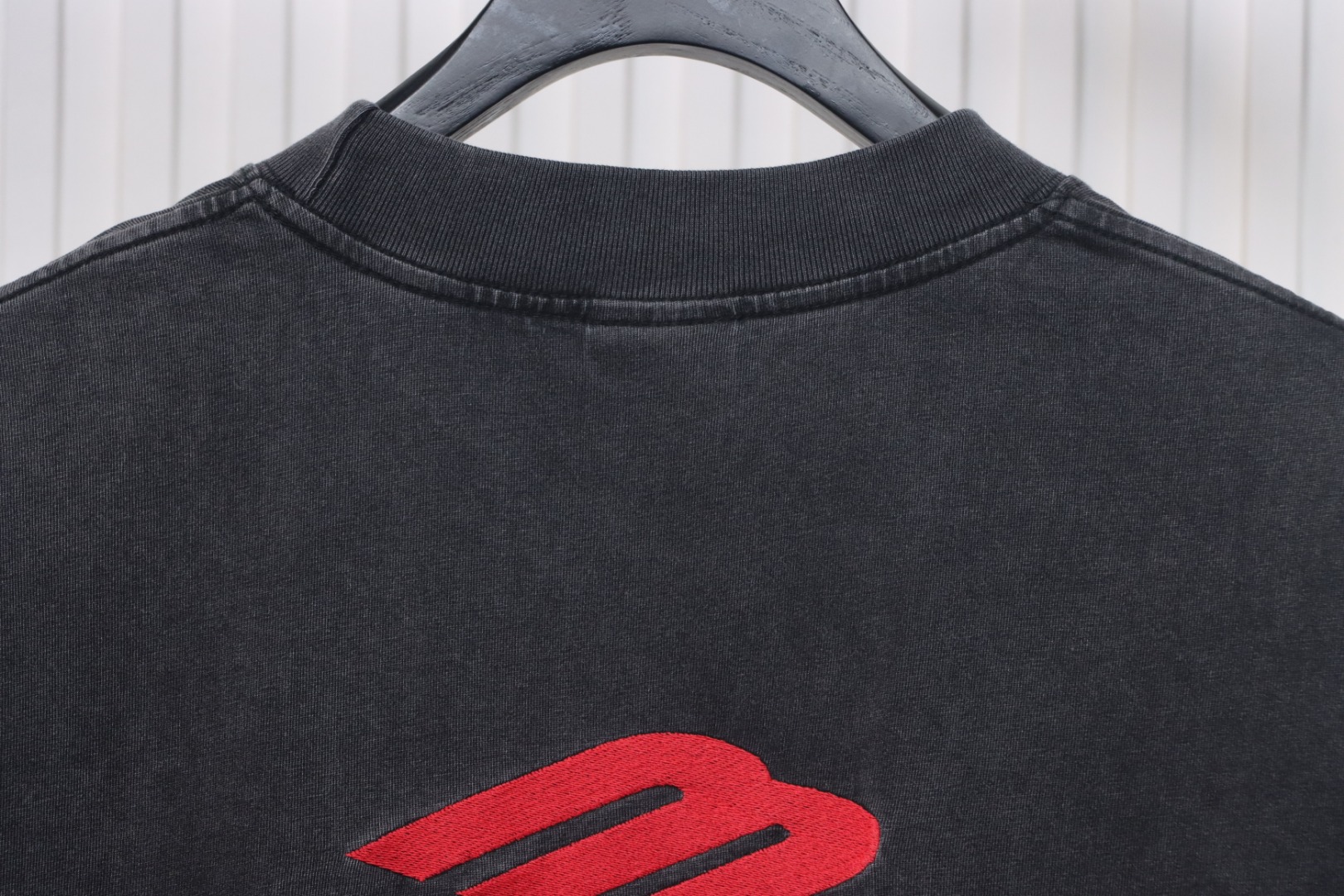 Balenciaga New 3B Large M Front and Back Letter Embroidered T-shirt Black