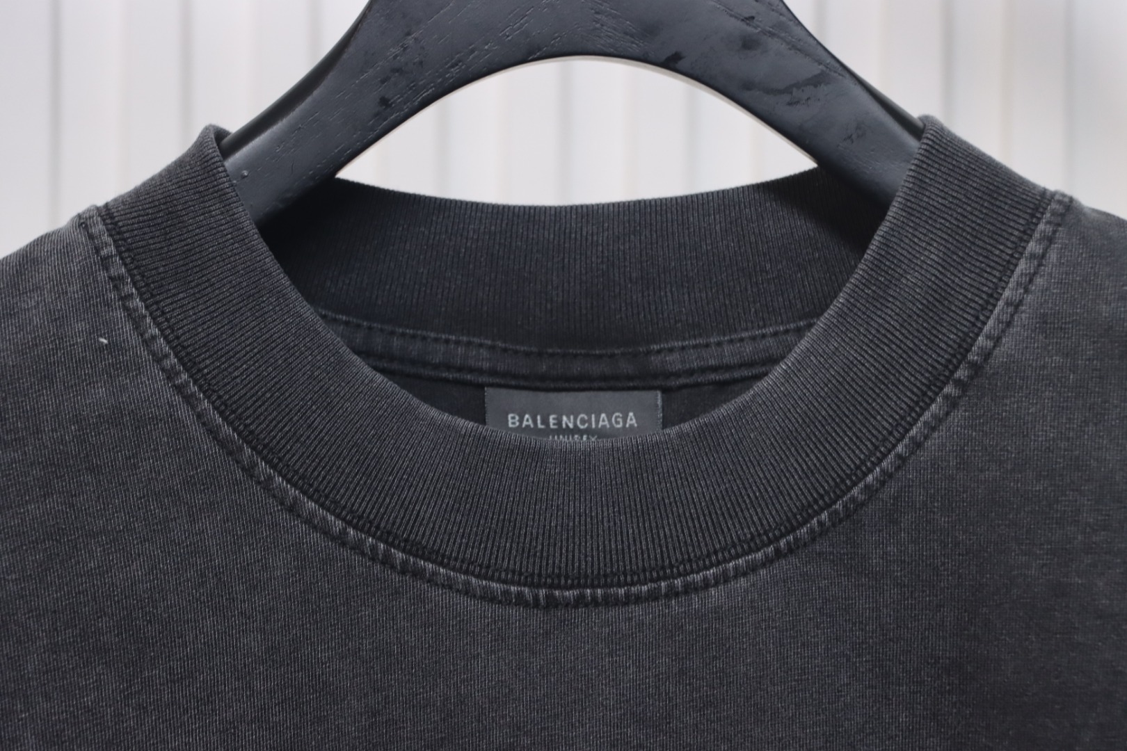 Balenciaga New 3B Large M Front and Back Letter Embroidered T-shirt Black