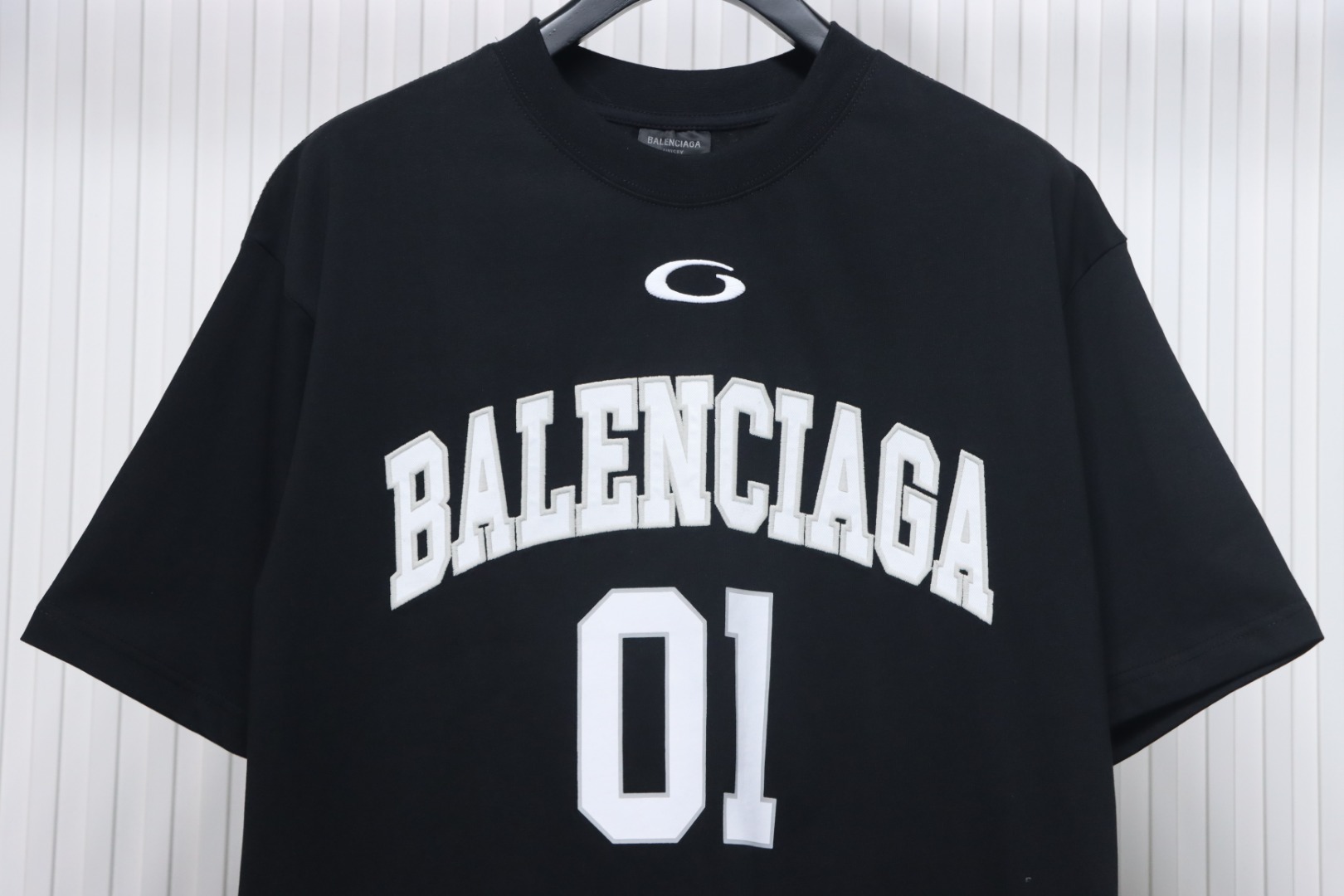 Balenciaga's New Embroidered Size 01 Basketball T-Shirt Black