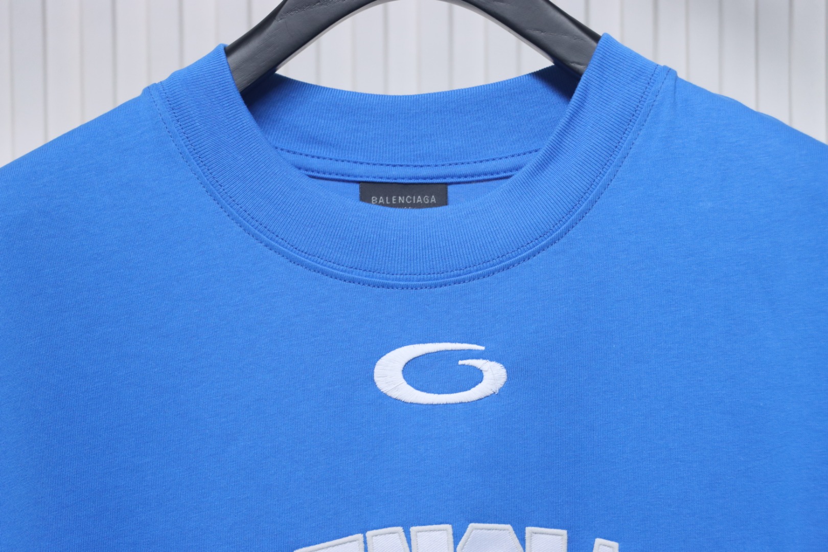 Balenciaga's New Embroidered Size 01 Basketball T-Shirt Blue